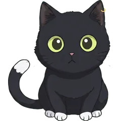 An earlier black kitten